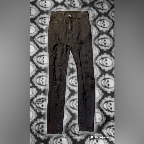 GRUDGE ripped black skinny styled brand new jeans from SHIEN!! - Picture 1 of 3